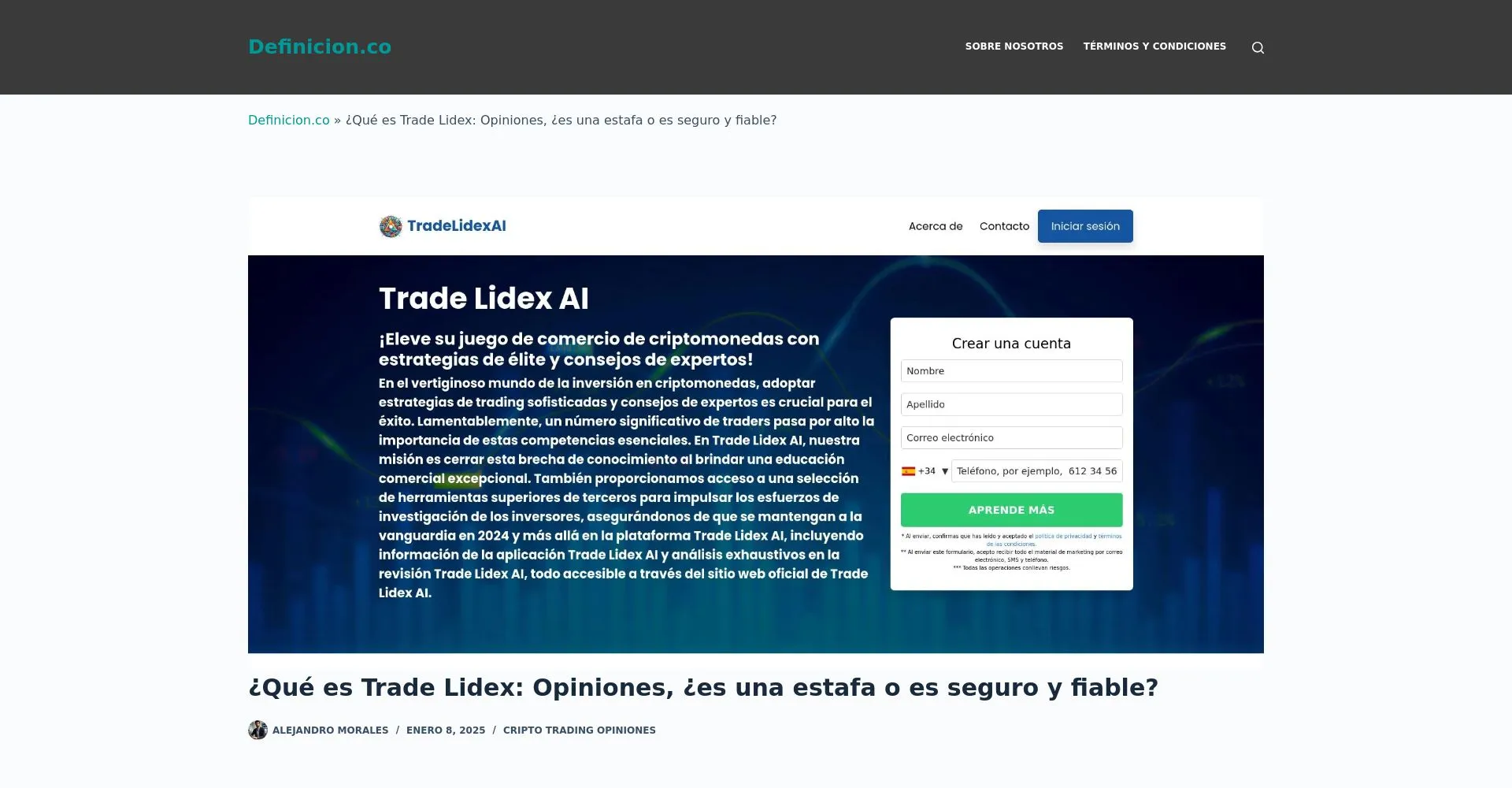 Trade Lidex Opiniones España: ¿es una estafa o es fiable y seguro?