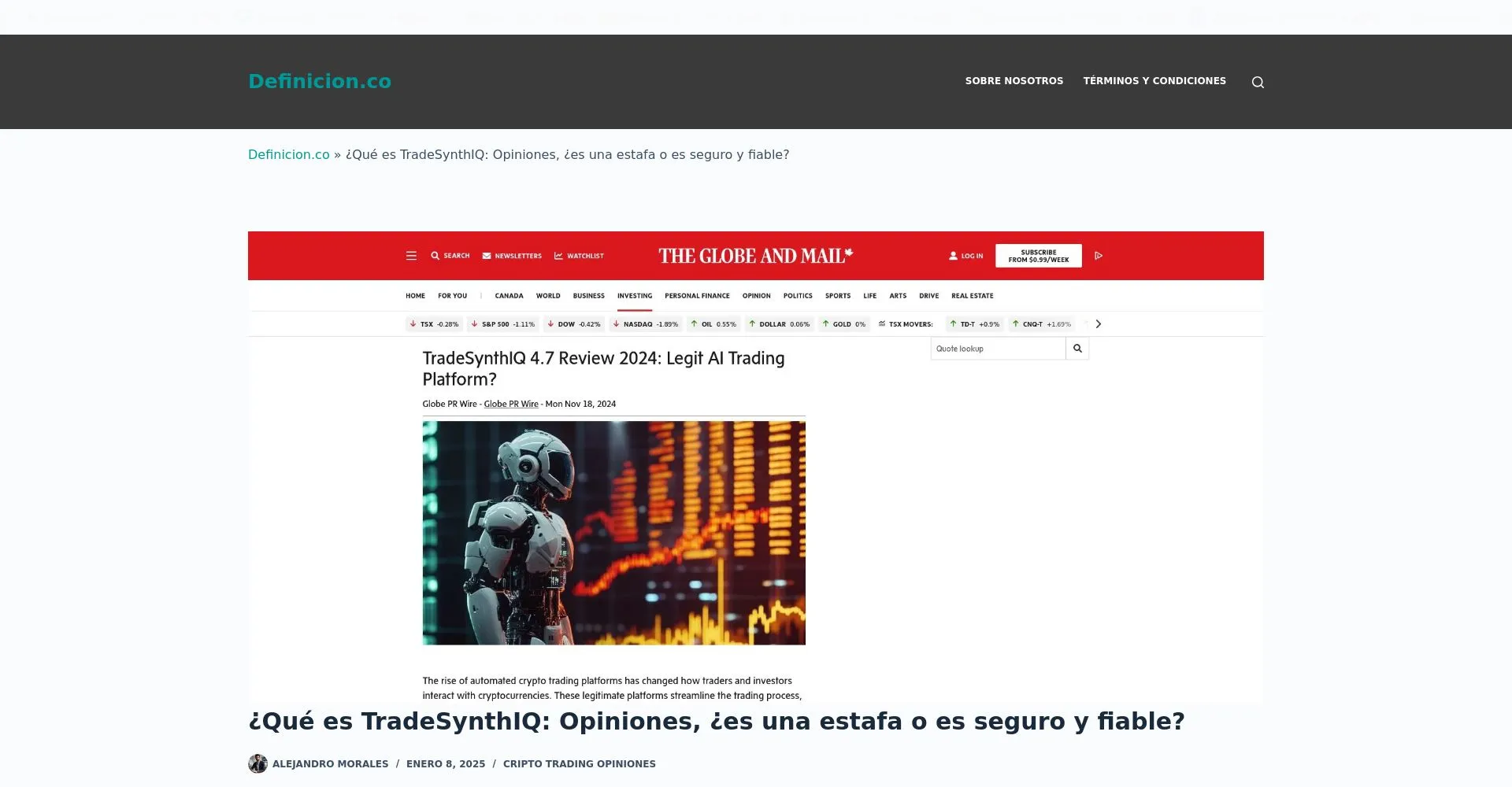 TradeSynthIQ Opiniones España: ¿es una estafa o es fiable y seguro?